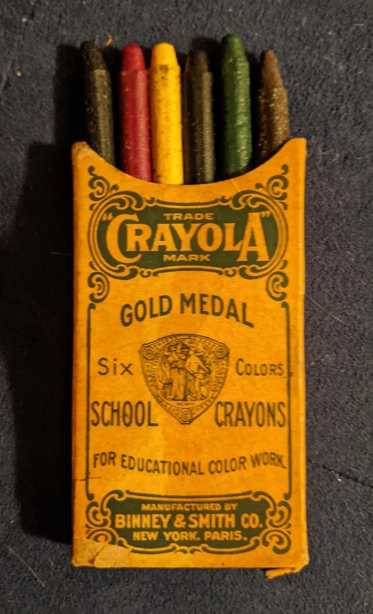 Visual for this record: A barn-paint company sold its first crayon box in June 1903