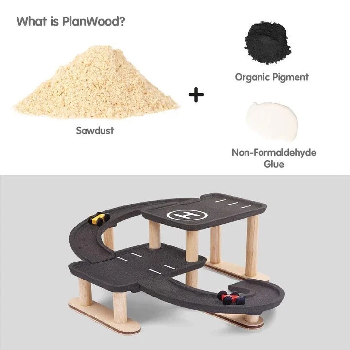 Visual for this record: PlanToys names its glue and pigment choices, not a lab report