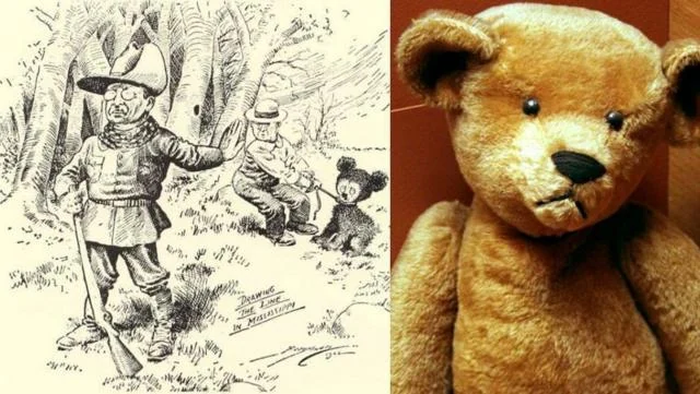 Visual for this record: Two companies both trace the teddy bear to a 1902 hunting trip